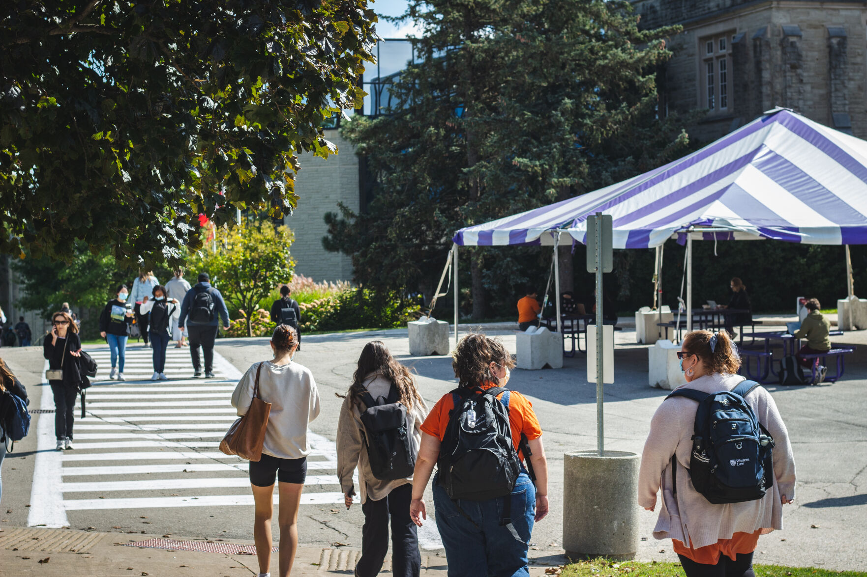 students on campus